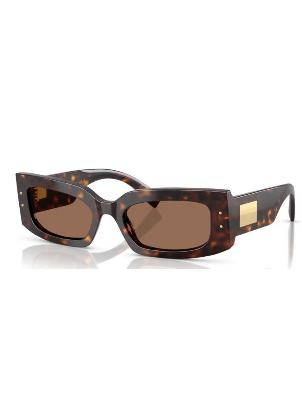 NEW DOLCE & GABBANA DG4479 Rectangle Sunglasses - Havana Frame